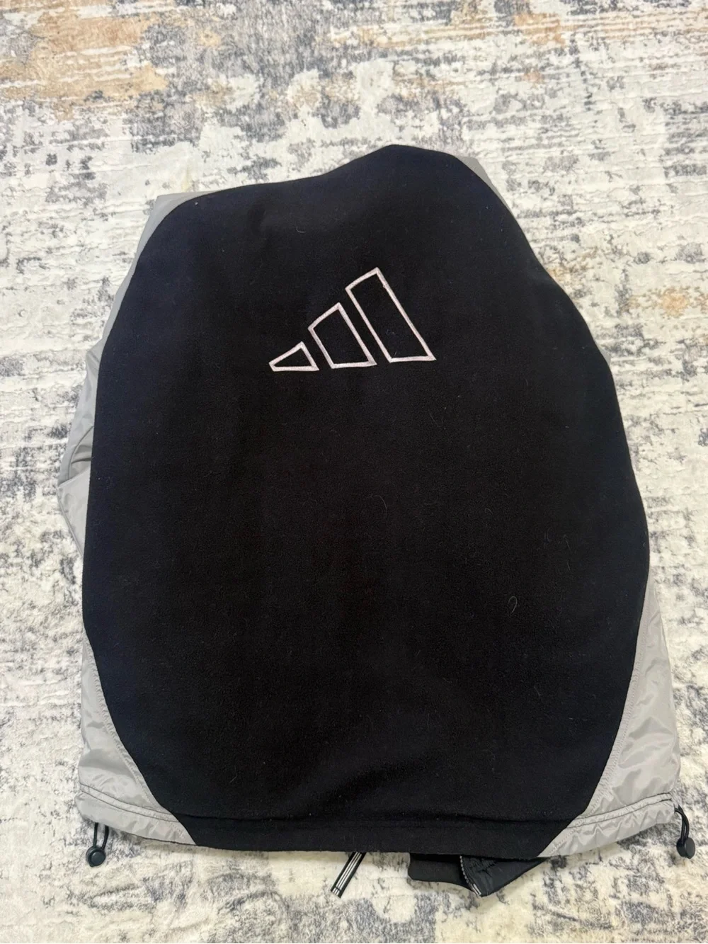 adidas Black Hooded Kids Rain Jacket with White Stripes